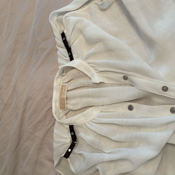 Michael Kors cream blouse oversized hi-lo size S - Picture 3 of 7